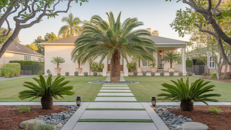 10 Creative Front Yard Palm Tree Landscape Ideas