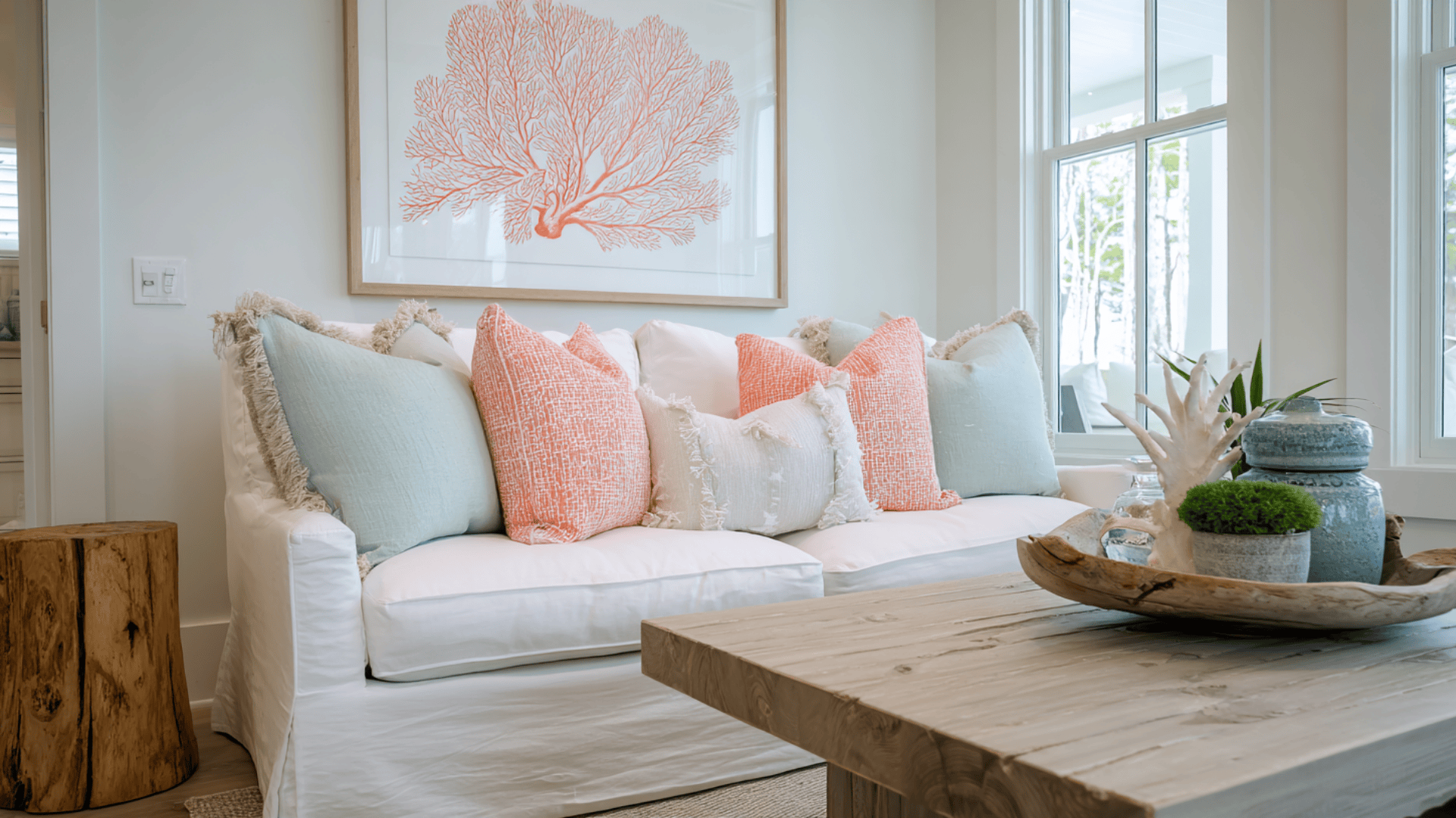 Add a Pop of Seafoam or Coral