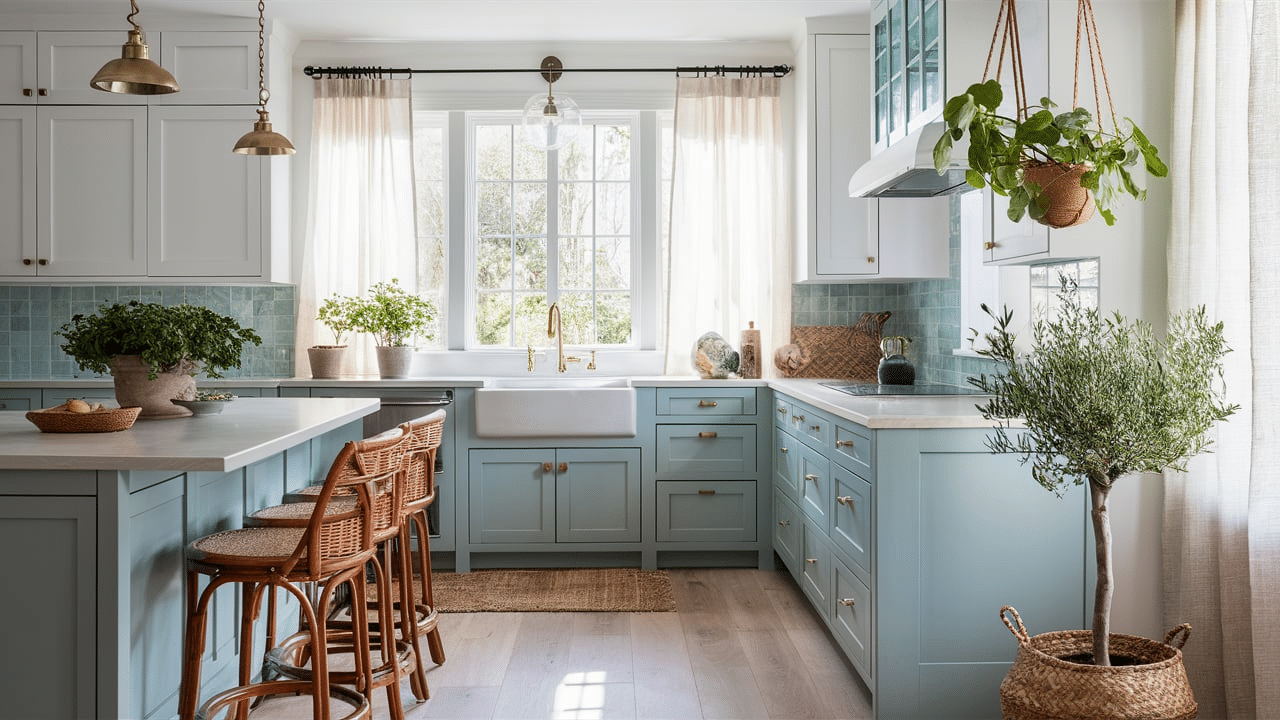 Coastal Kitchen Plants and Garden Touches