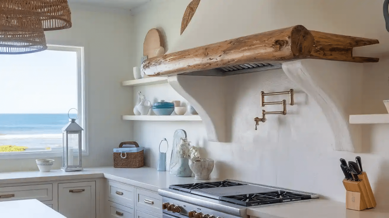 Driftwood-Inspired Range Hood