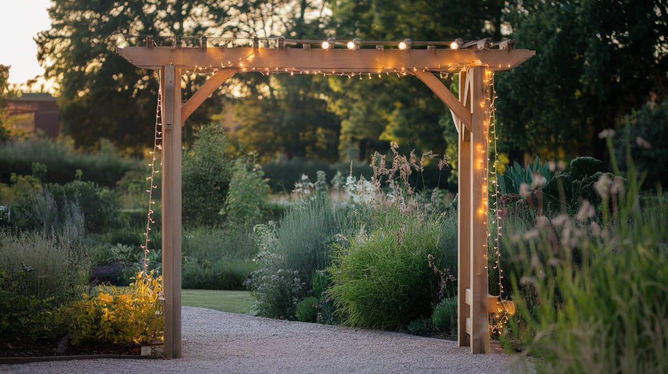Feature a Small Fairy Light Pergola