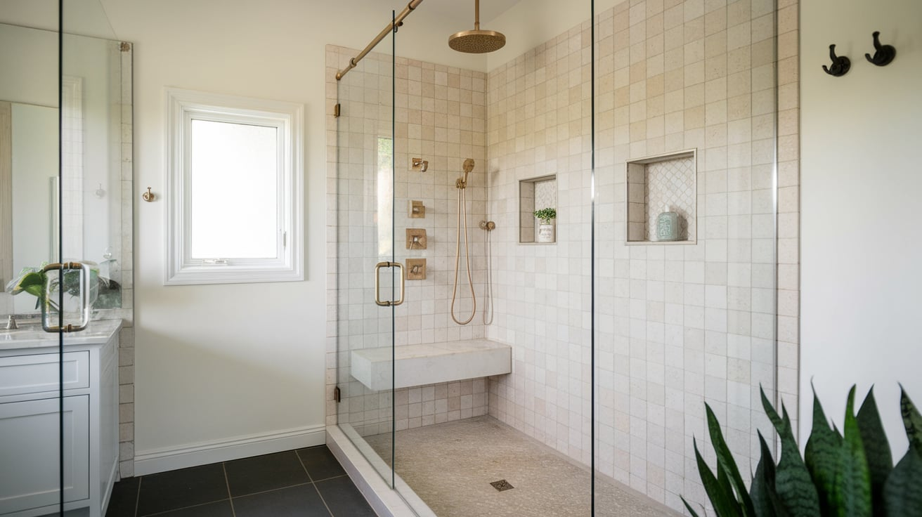 Glass-Enclosed Walk-In Shower