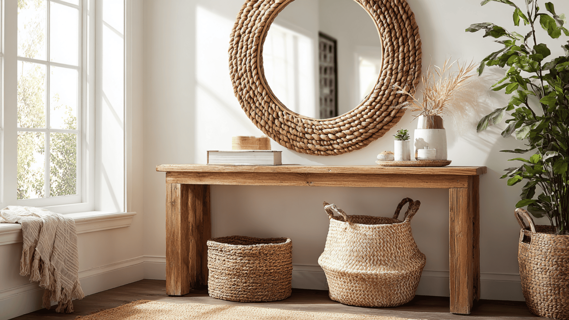 Hang a Rope-Wrapped Mirror