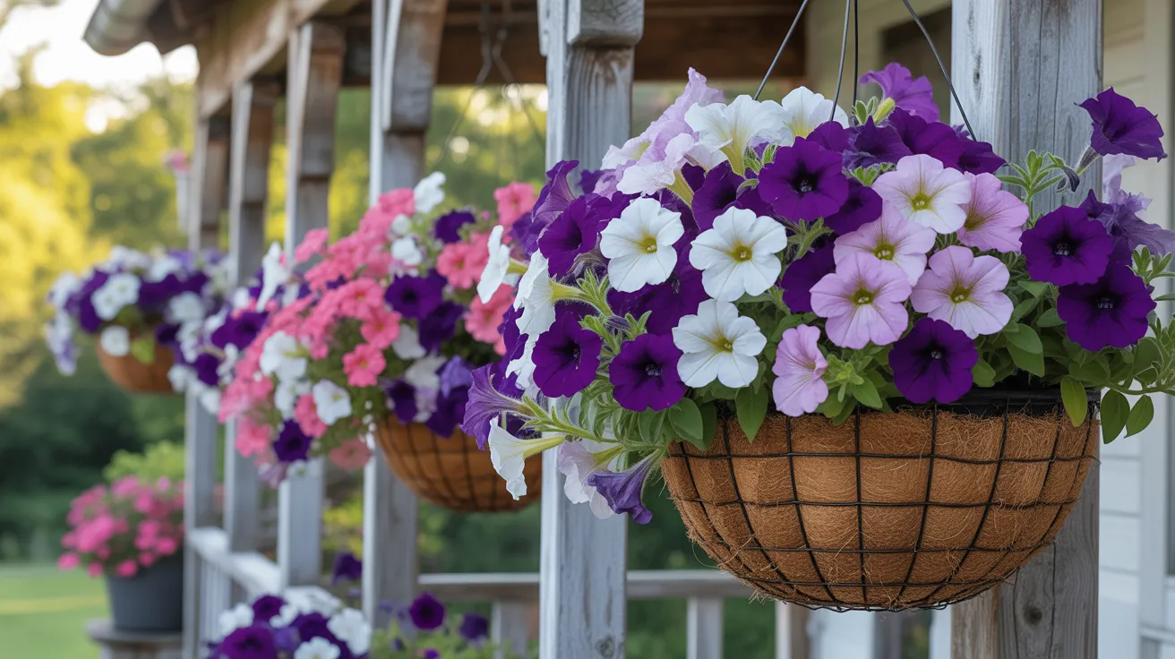 Hanging Baskets of Petunias