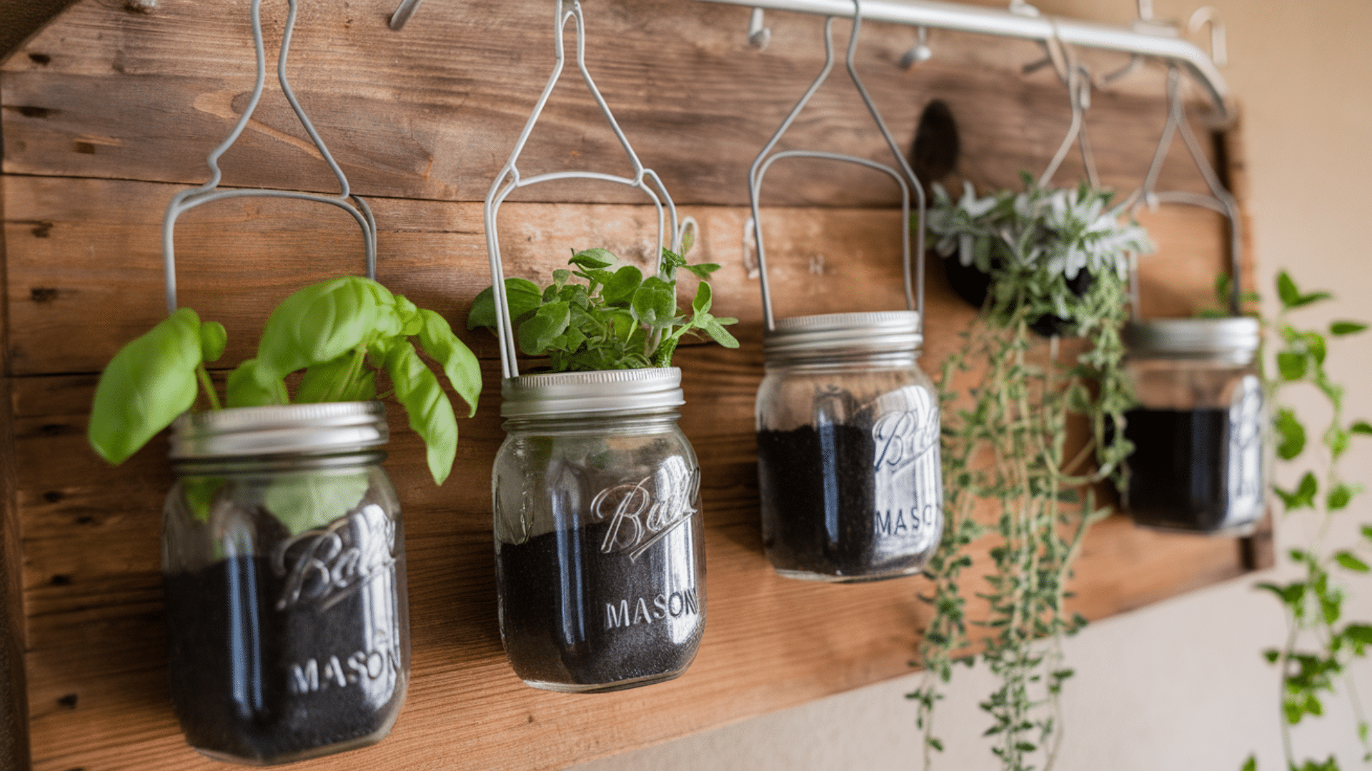 Hanging Mason Jars