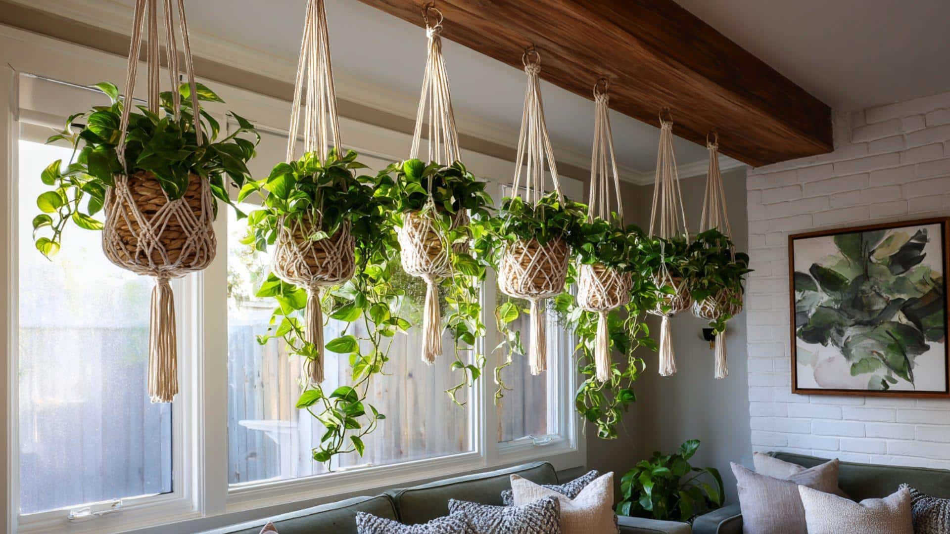 Hanging Planters with Macramé Hangers