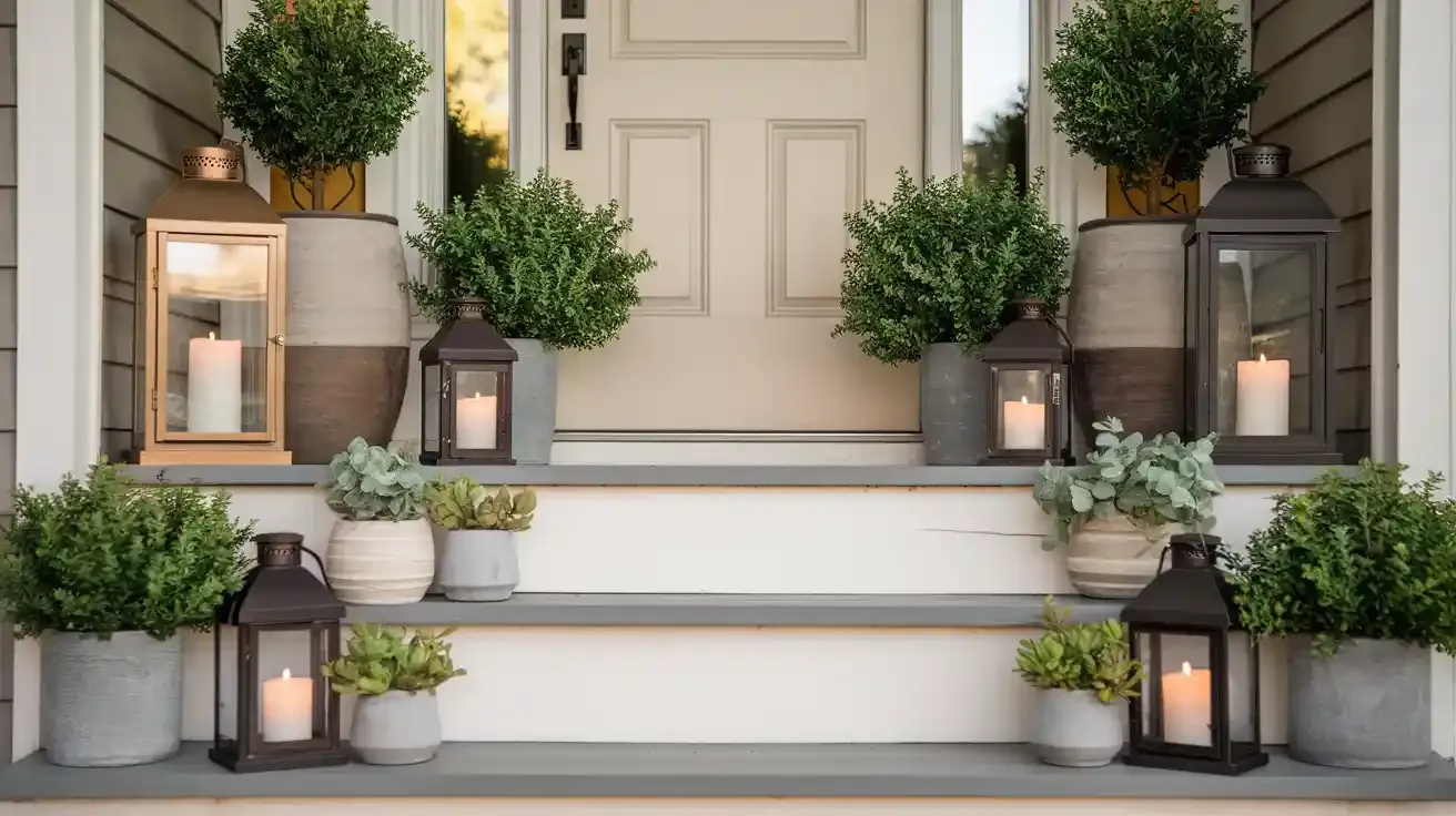 Lanterns and Planters Mixed Together