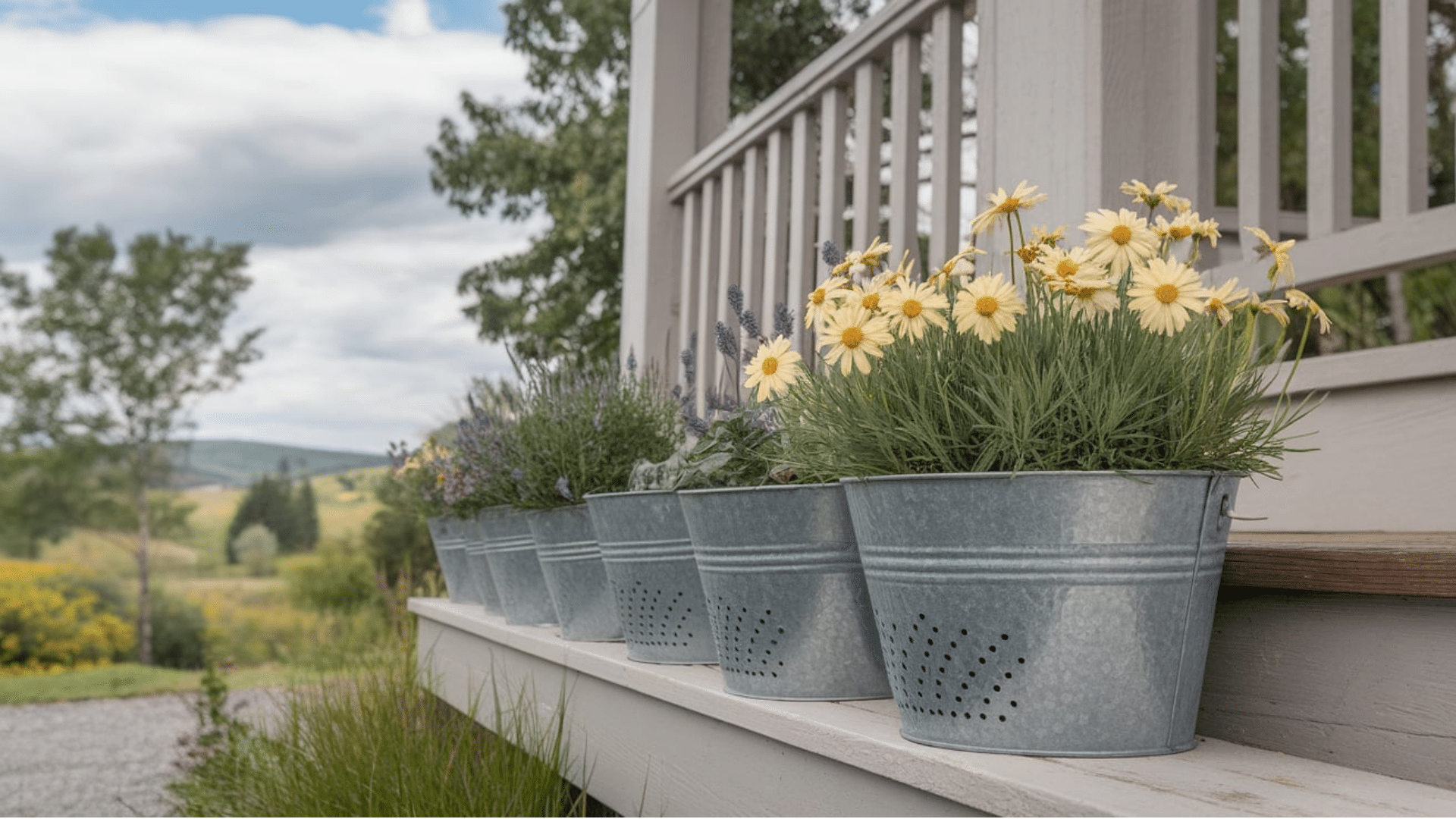 Metal Bucket Planters