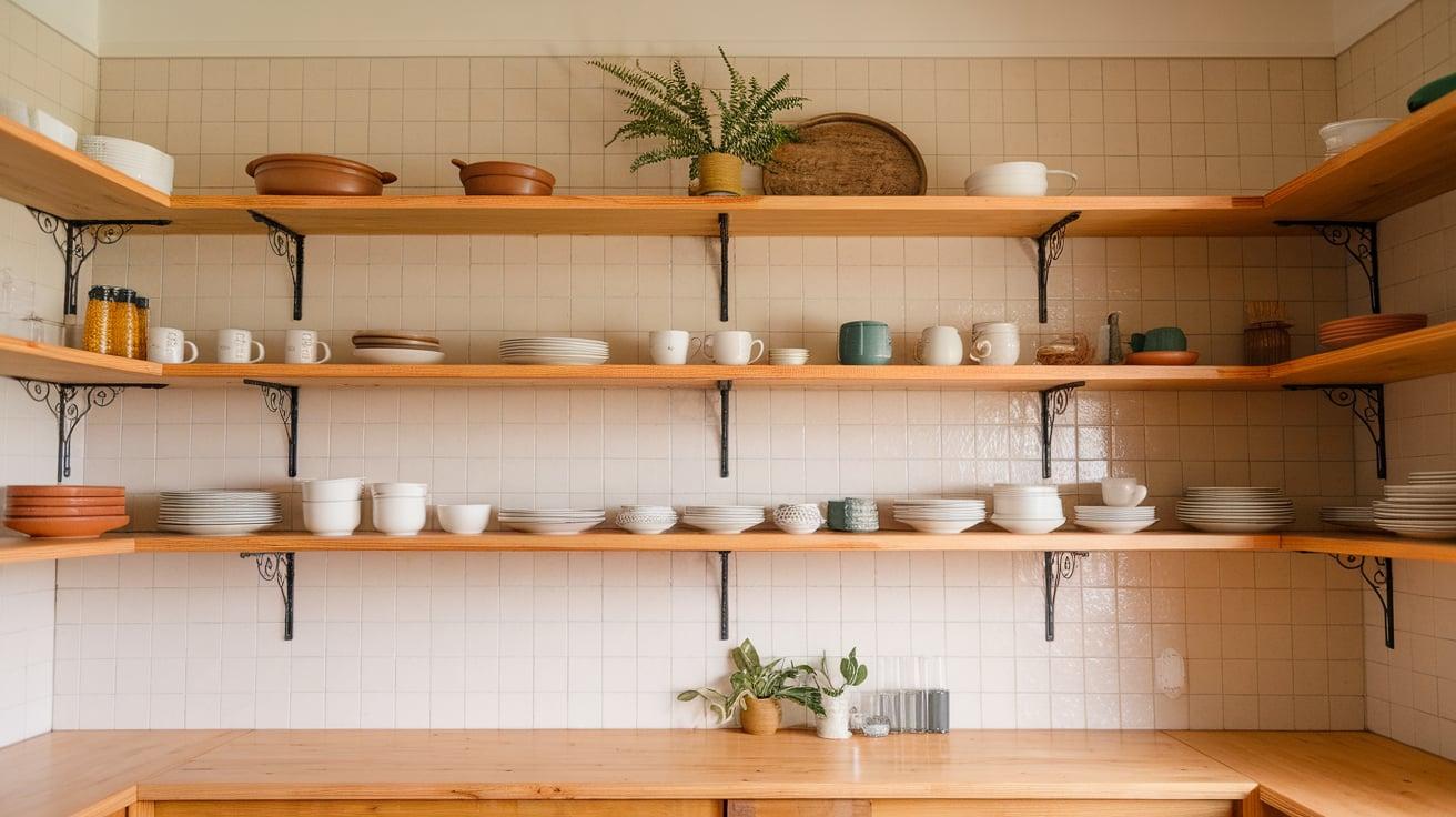 Open Wooden Shelves