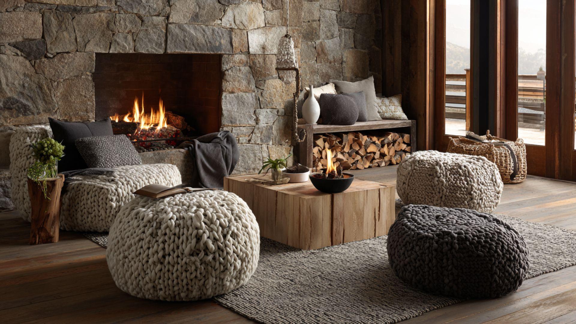 Oversized Knit Poufs