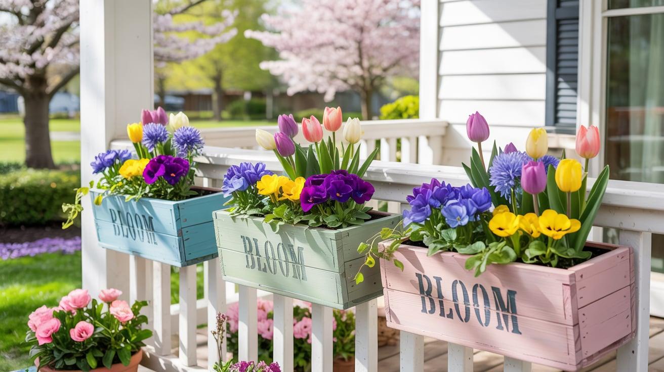 Painted Planter Boxes for Spring