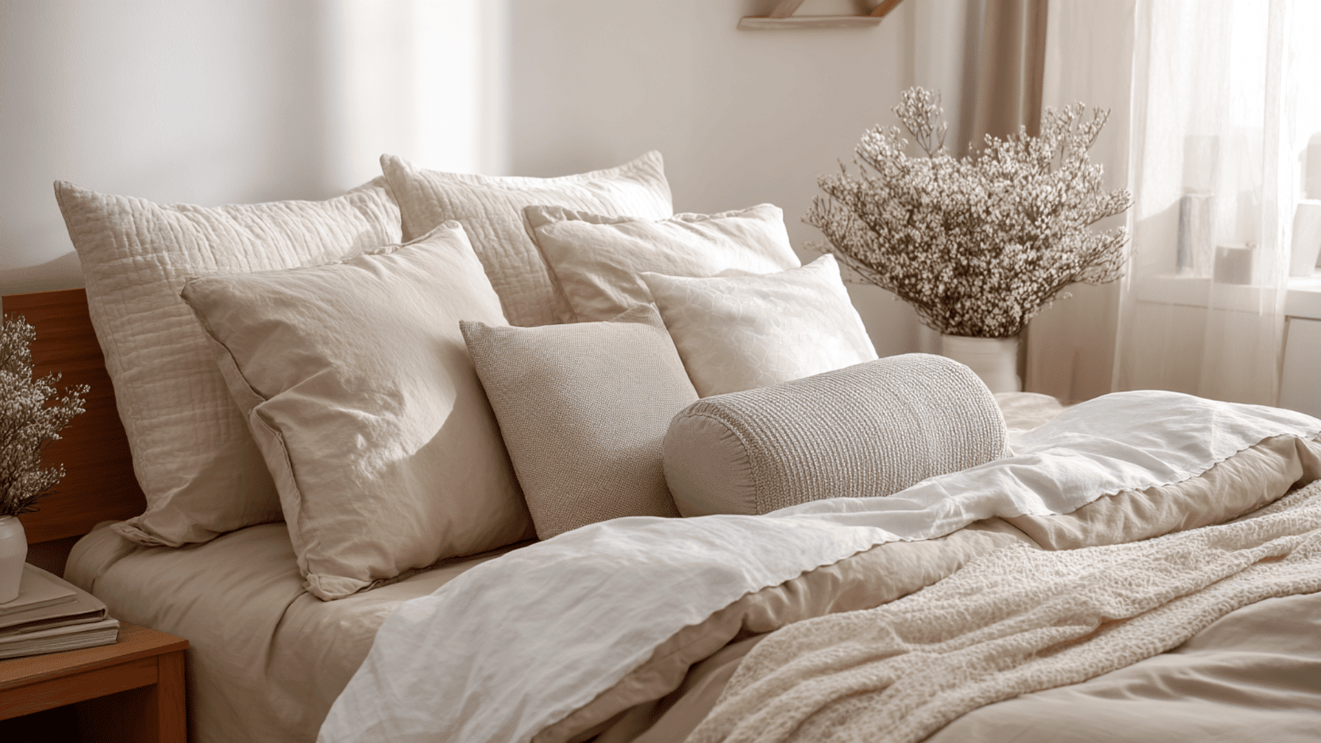 Queen Bed Pillow Arrangement & Indoor Plants Styling Guide