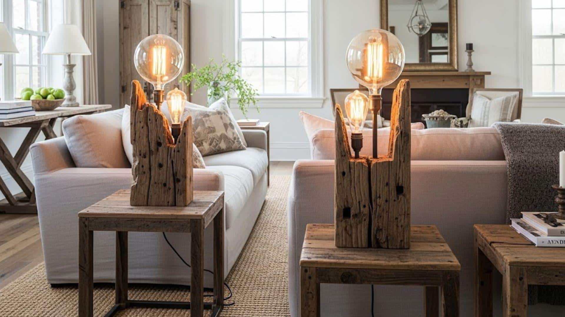Reclaimed Wood Table Lamps