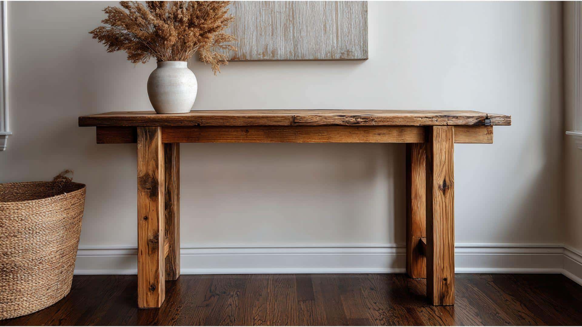 Rustic Console Table with Clean Lines