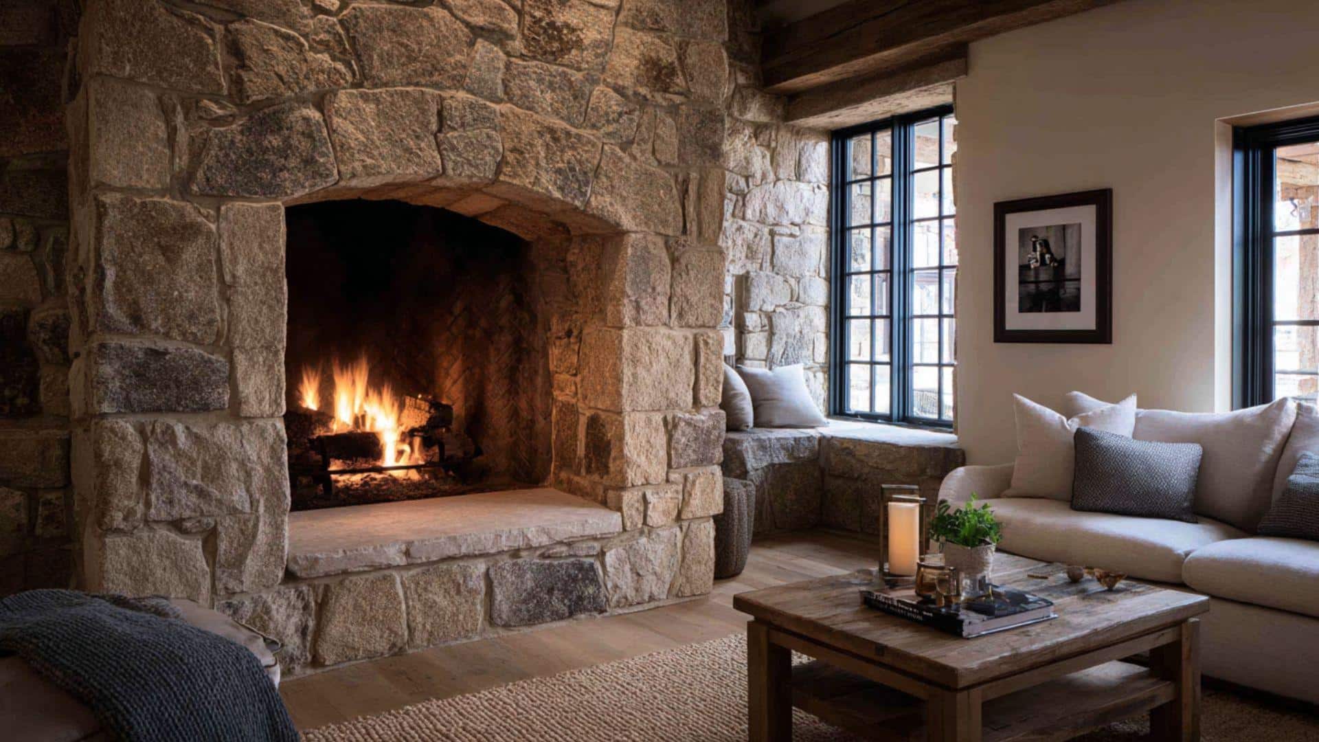 Stone Fireplace Mantel