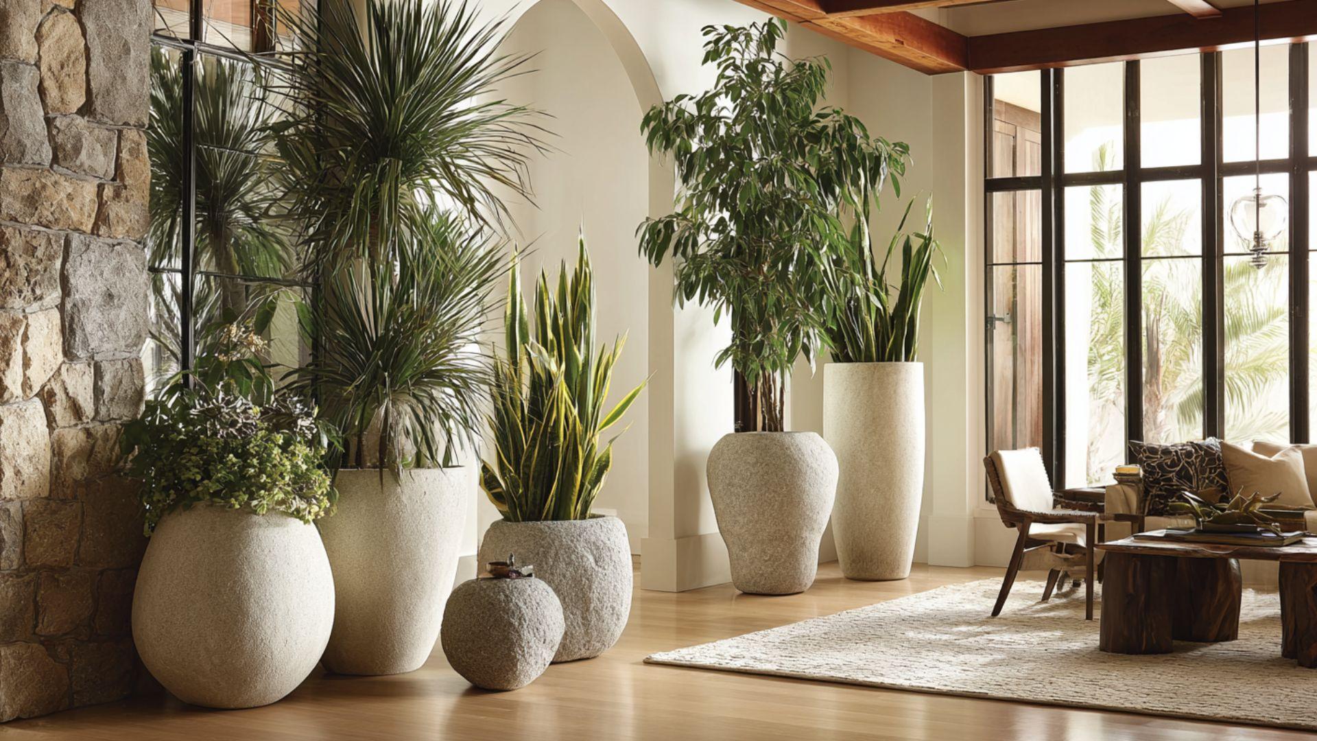 Stone Garden Planters Inside