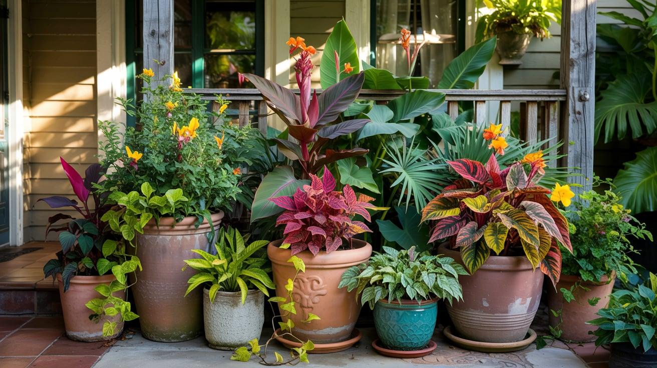 Tropical Mix in Large Pots