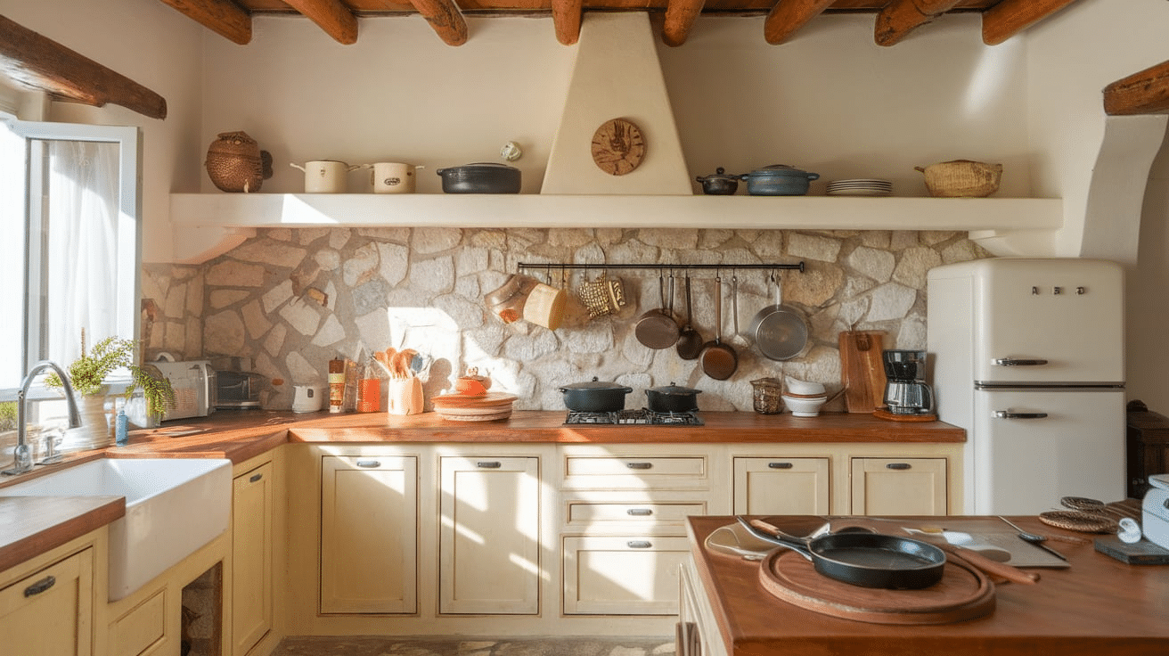 Tumbled Stone Backsplash