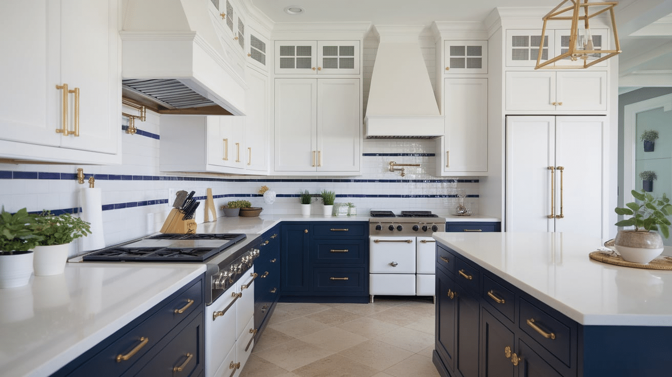 Two-Tone Cabinetry with Coastal Contrast