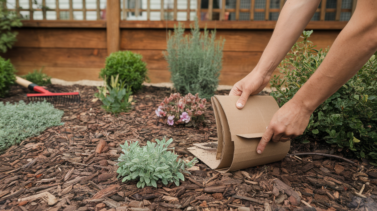 Use Organic Cardboard Under Mulch for Weed Control