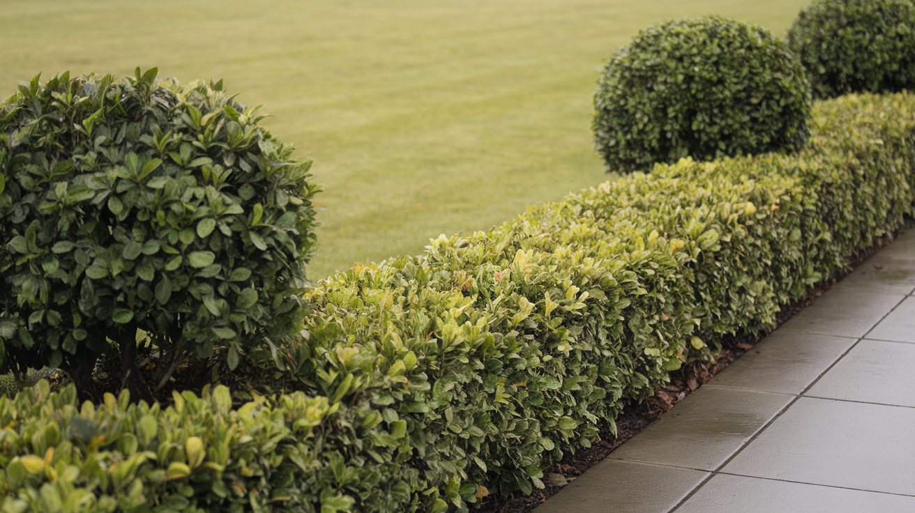 Use Simple Boxwood or Evergreen Hedges