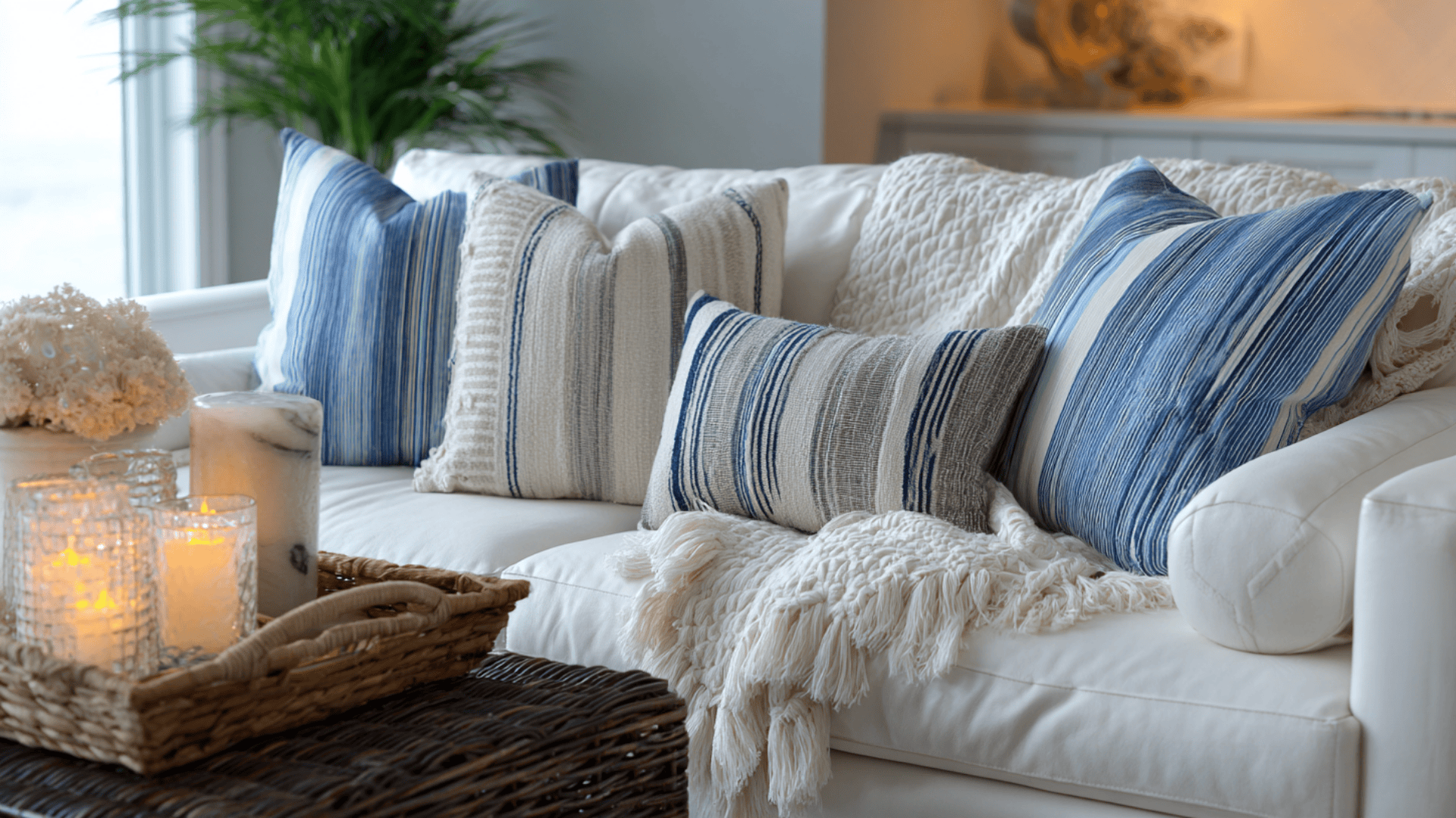 Use Striped Throws or Pillows
