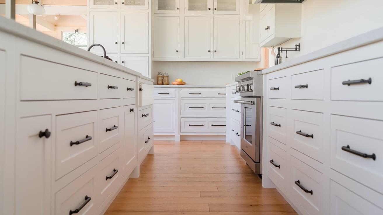 White Cabinets with Matte Black Pulls