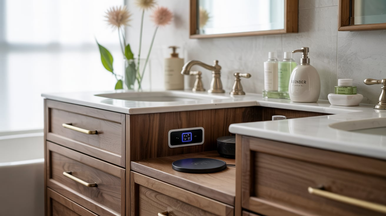 Wireless Charging & Integrated Vanity Outlets