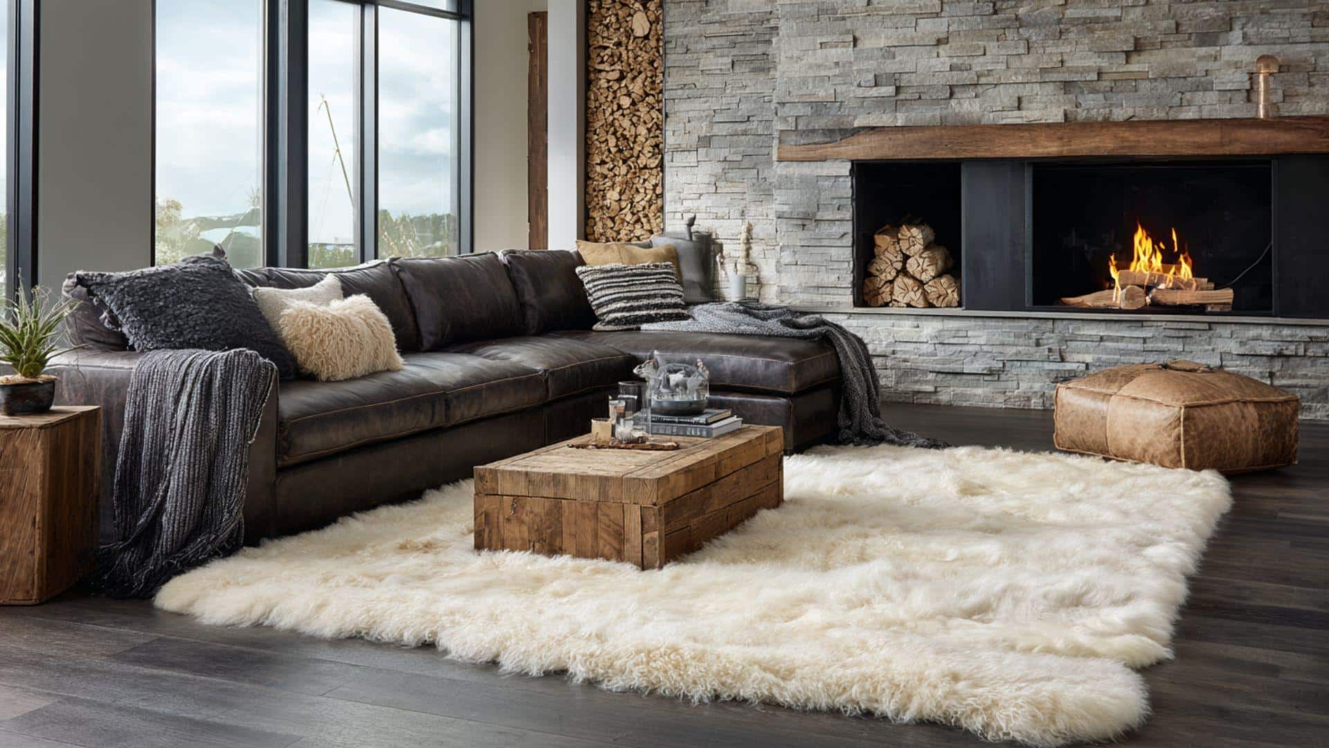 Wool or Sheepskin Accent Rugs