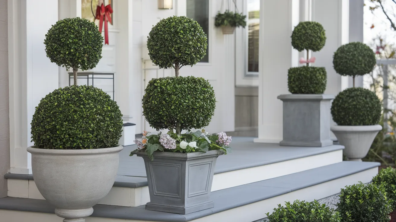 Year-Round Boxwood in Large Planters