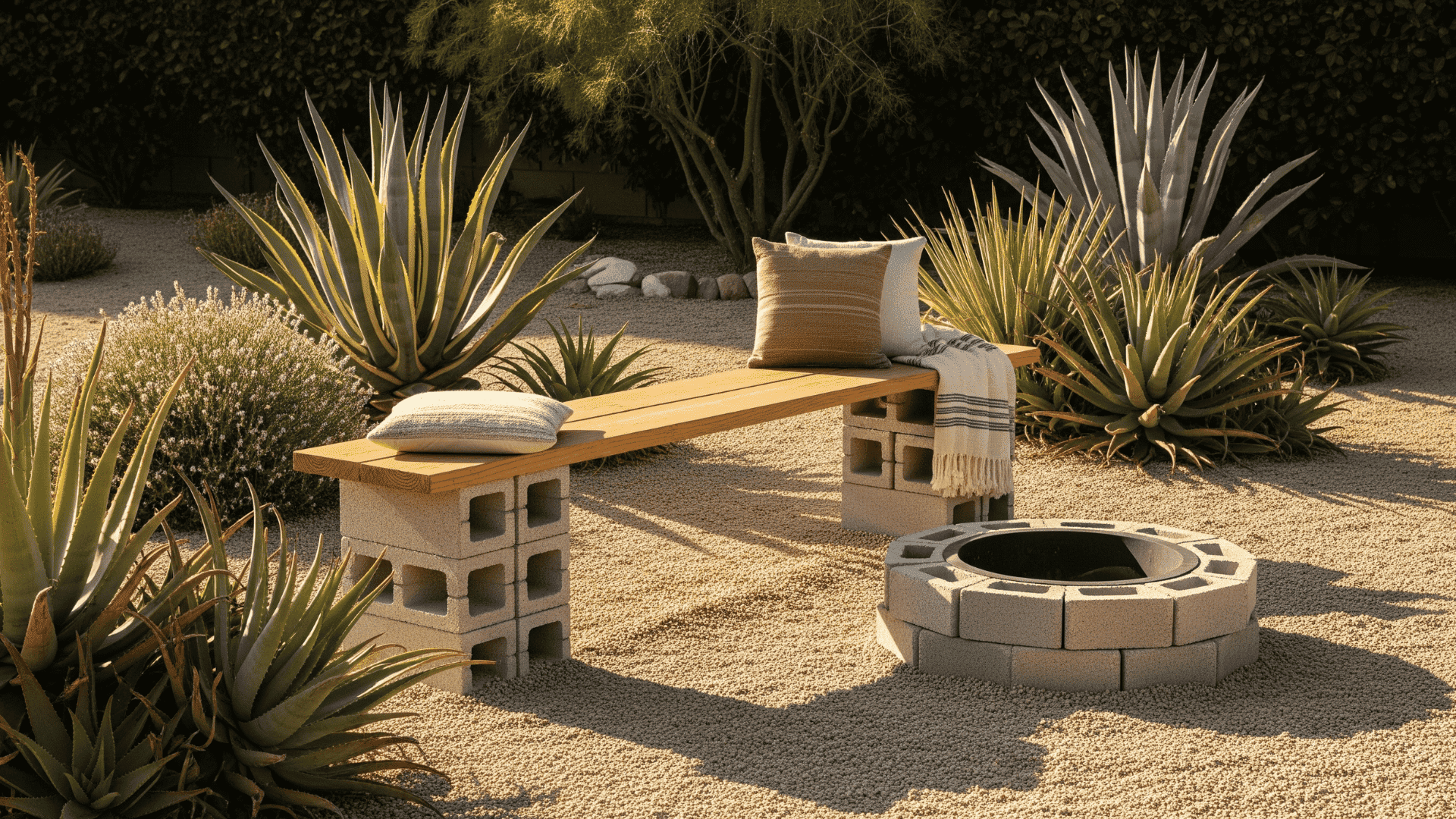 Concrete block seating