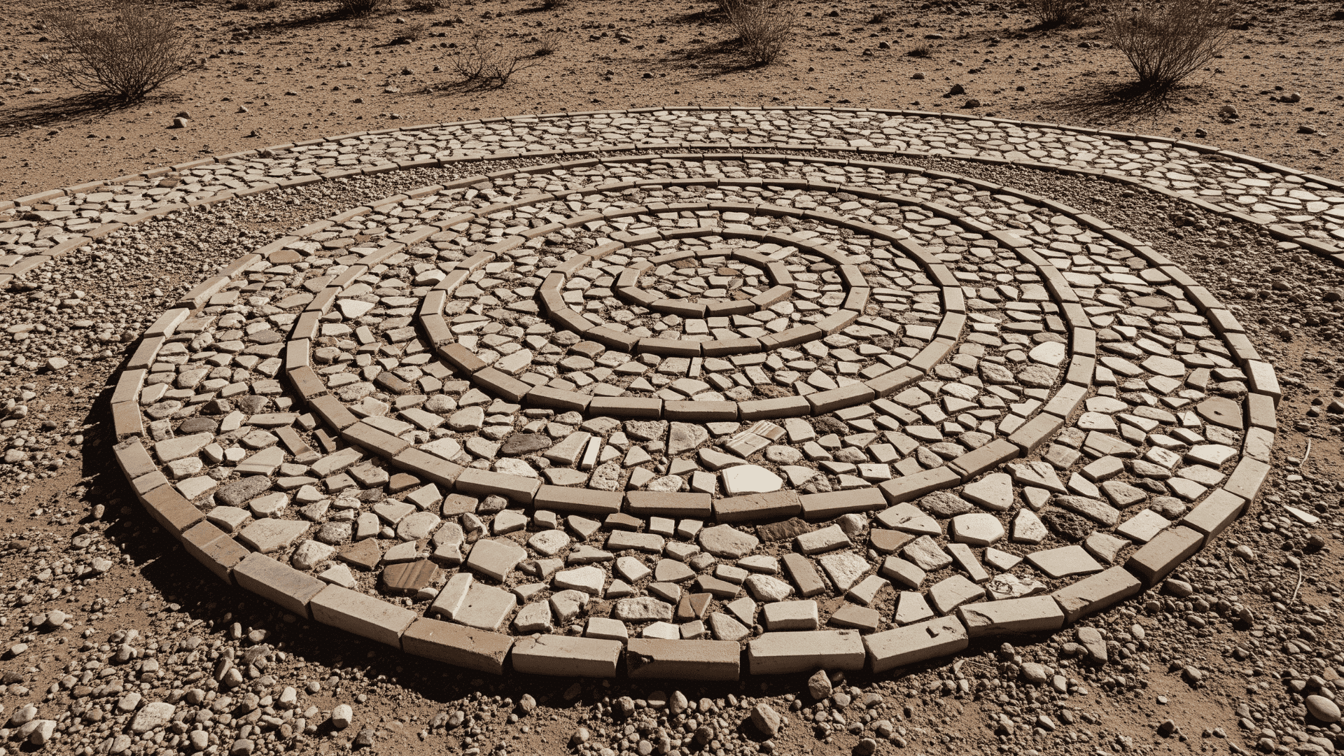 Create a desert rock mosaic