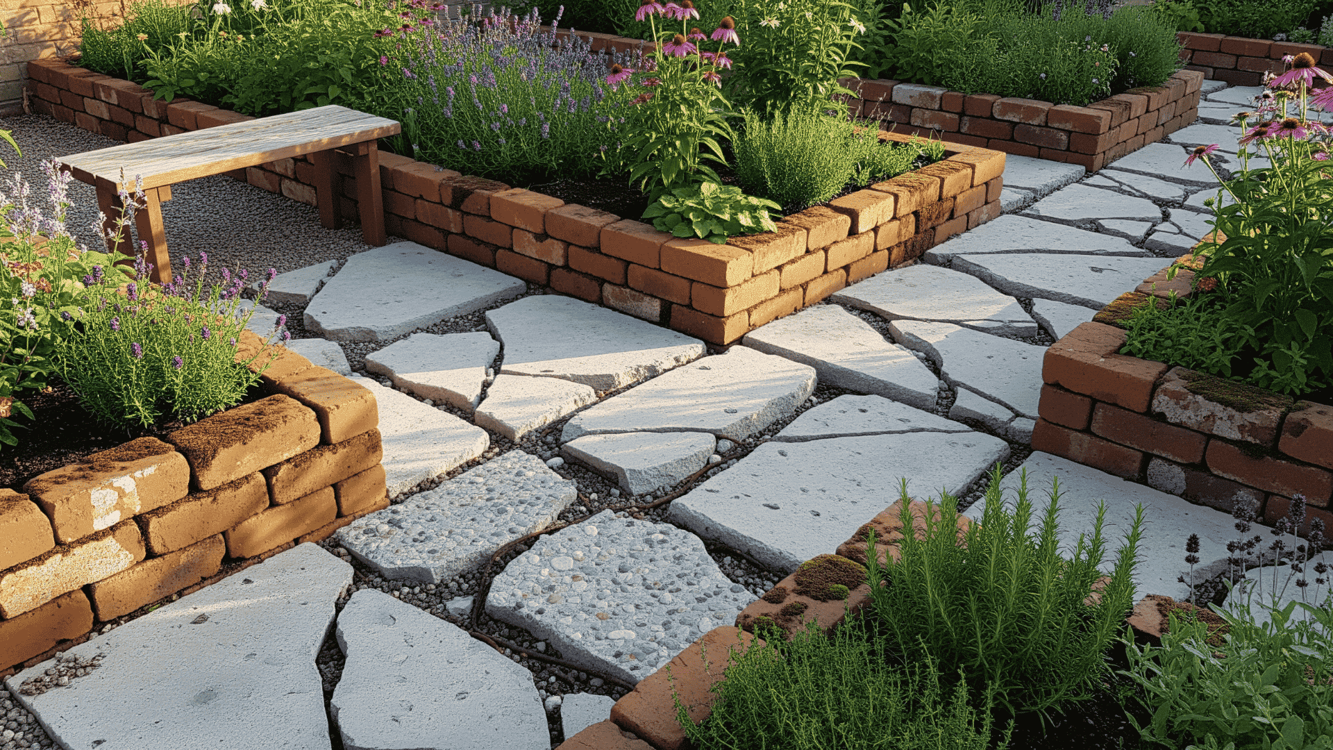 Repurpose old bricks or concrete