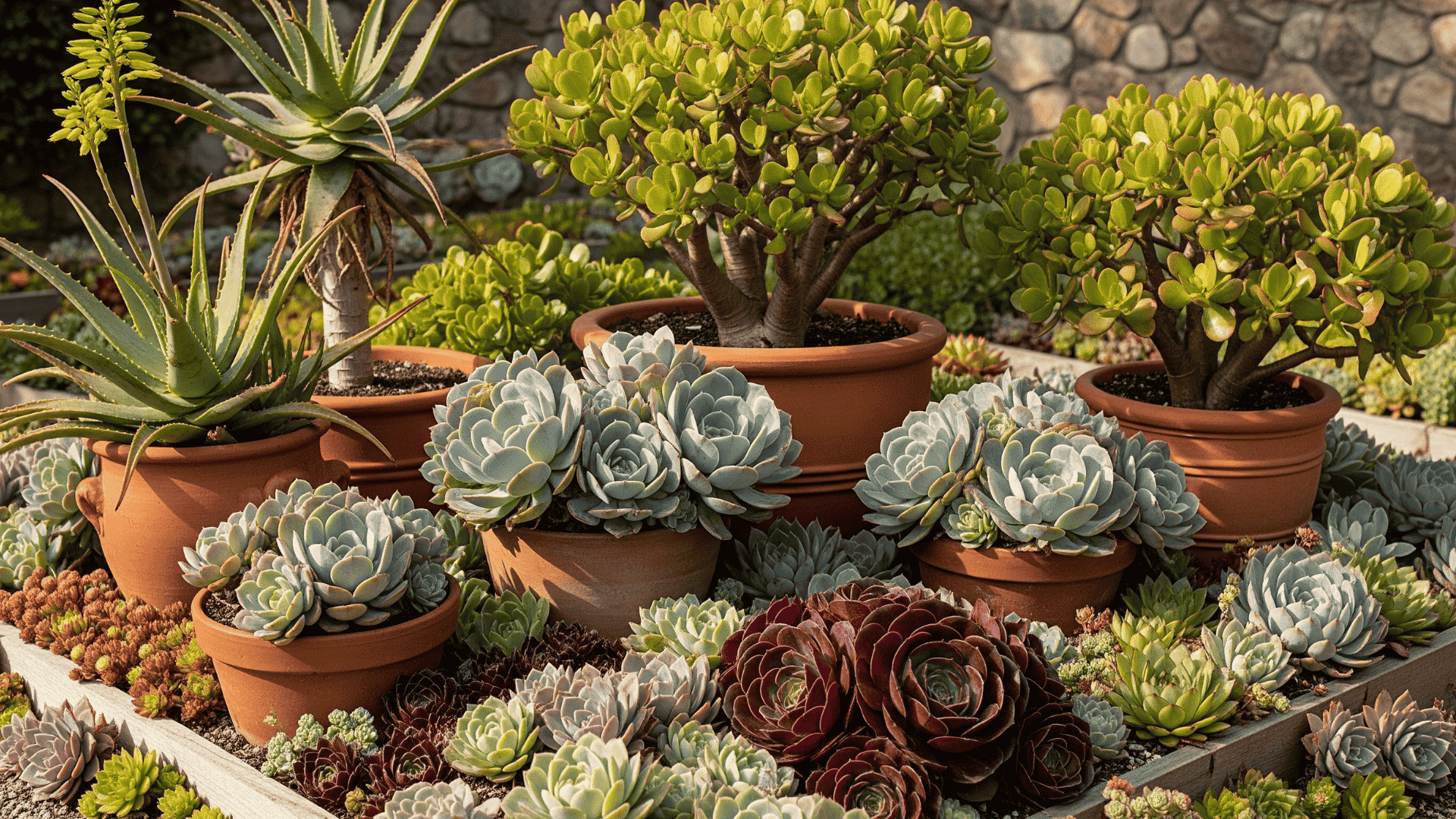 Use drought tolerant succulents