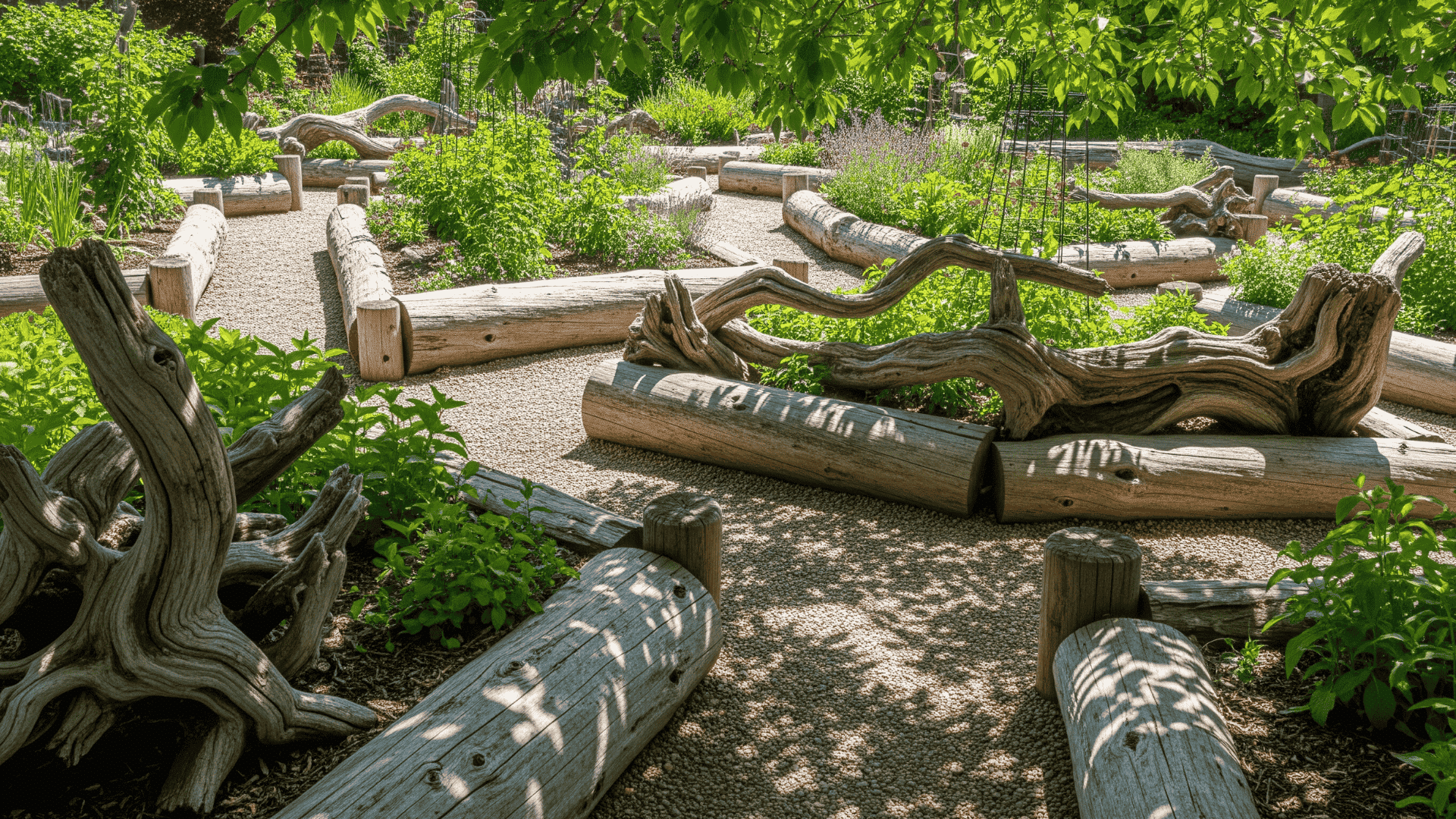 Use logs or driftwood