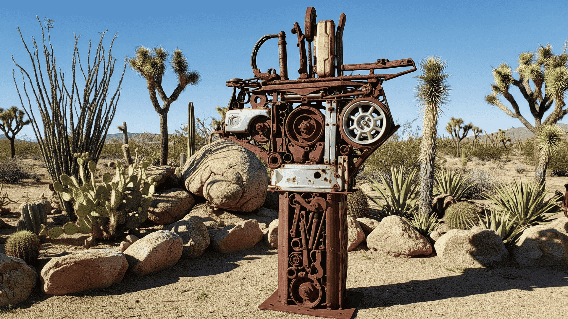 Use salvaged metal as garden art