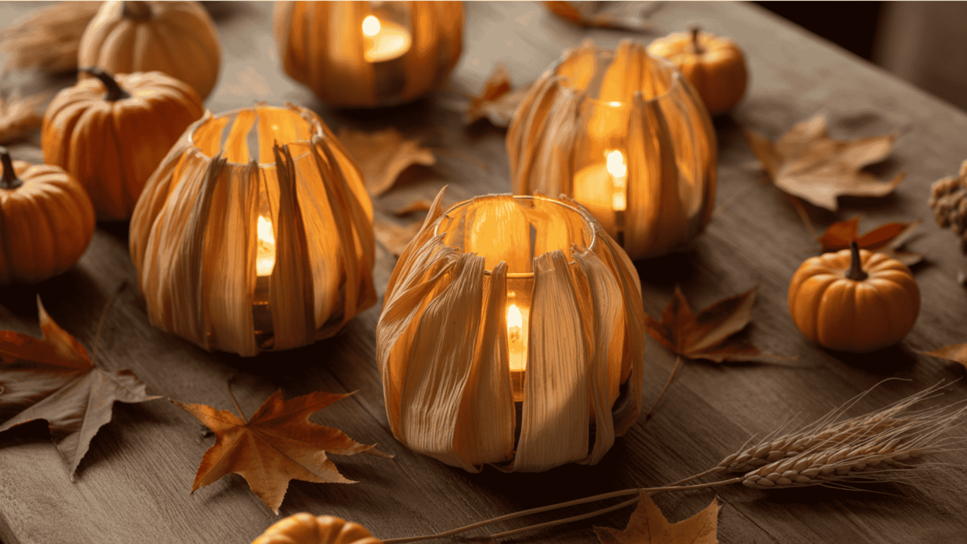 corn husk candle holders