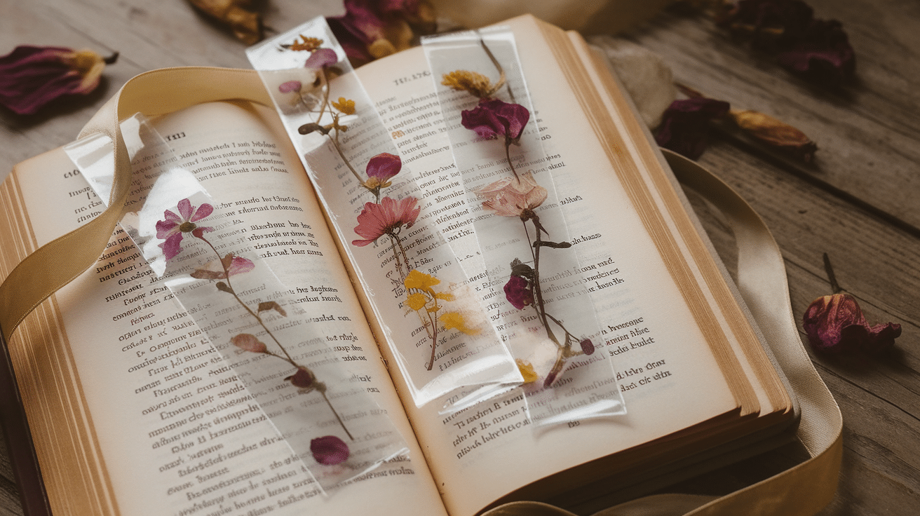 pressed flower bookmarks