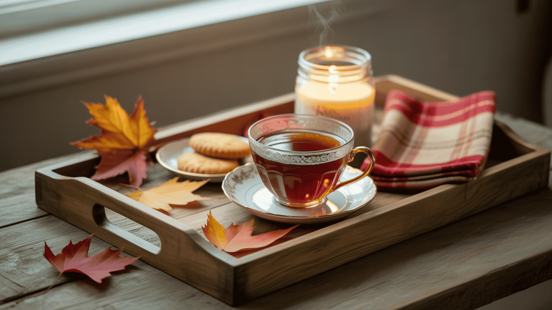 rustic wooden serving tray