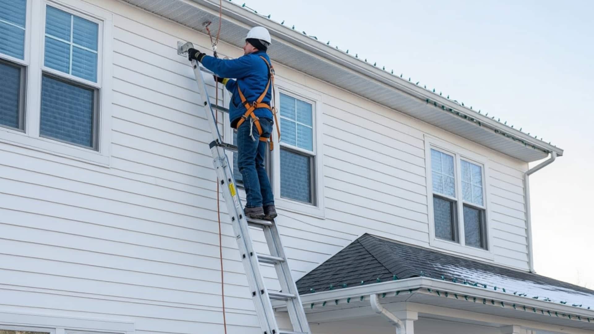 secure roof access with proper safety equipment