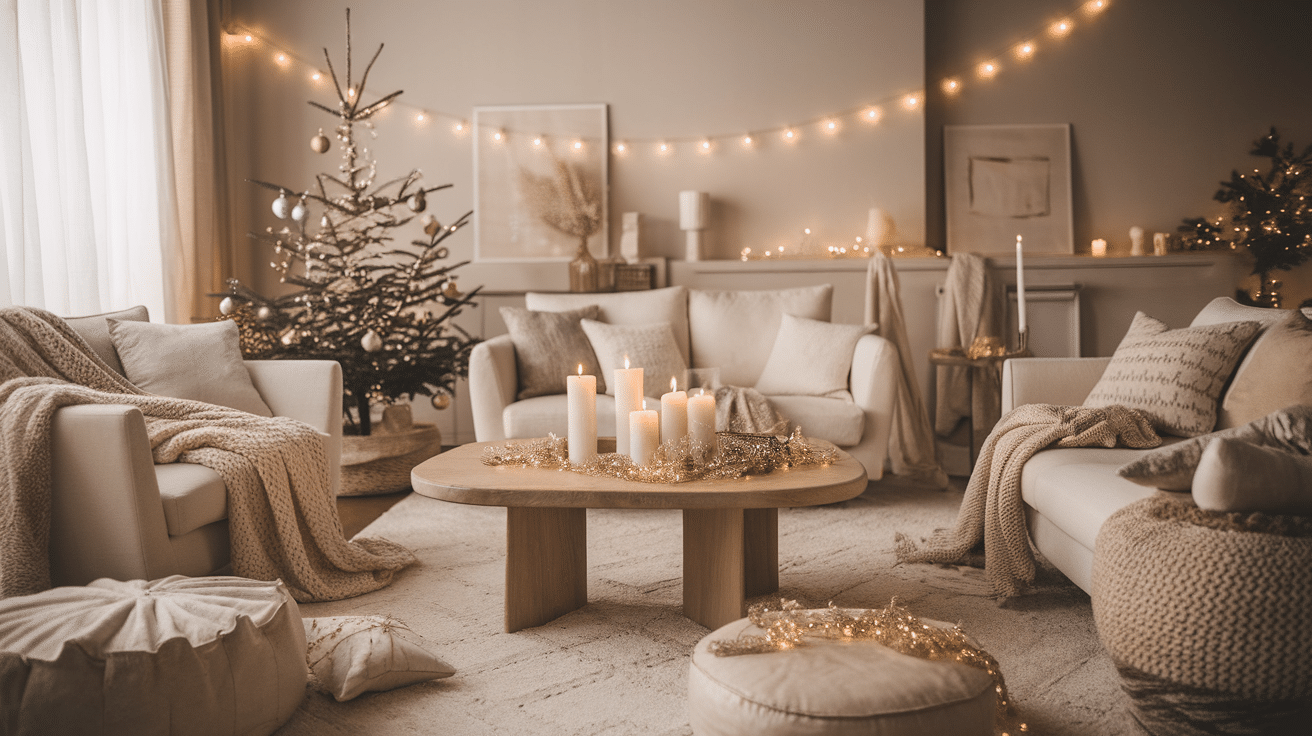 2. Neutral Christmas Decor with Soft Whites and Beiges