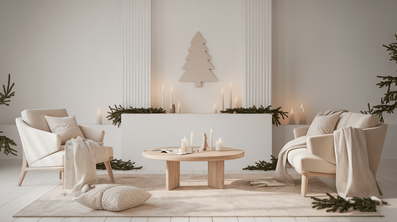 6. Scandinavian-Style Living Room for the Holidays
