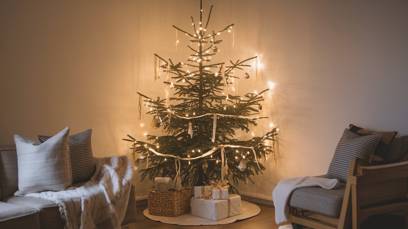 Christmas Tree in a Corner for Space Saving