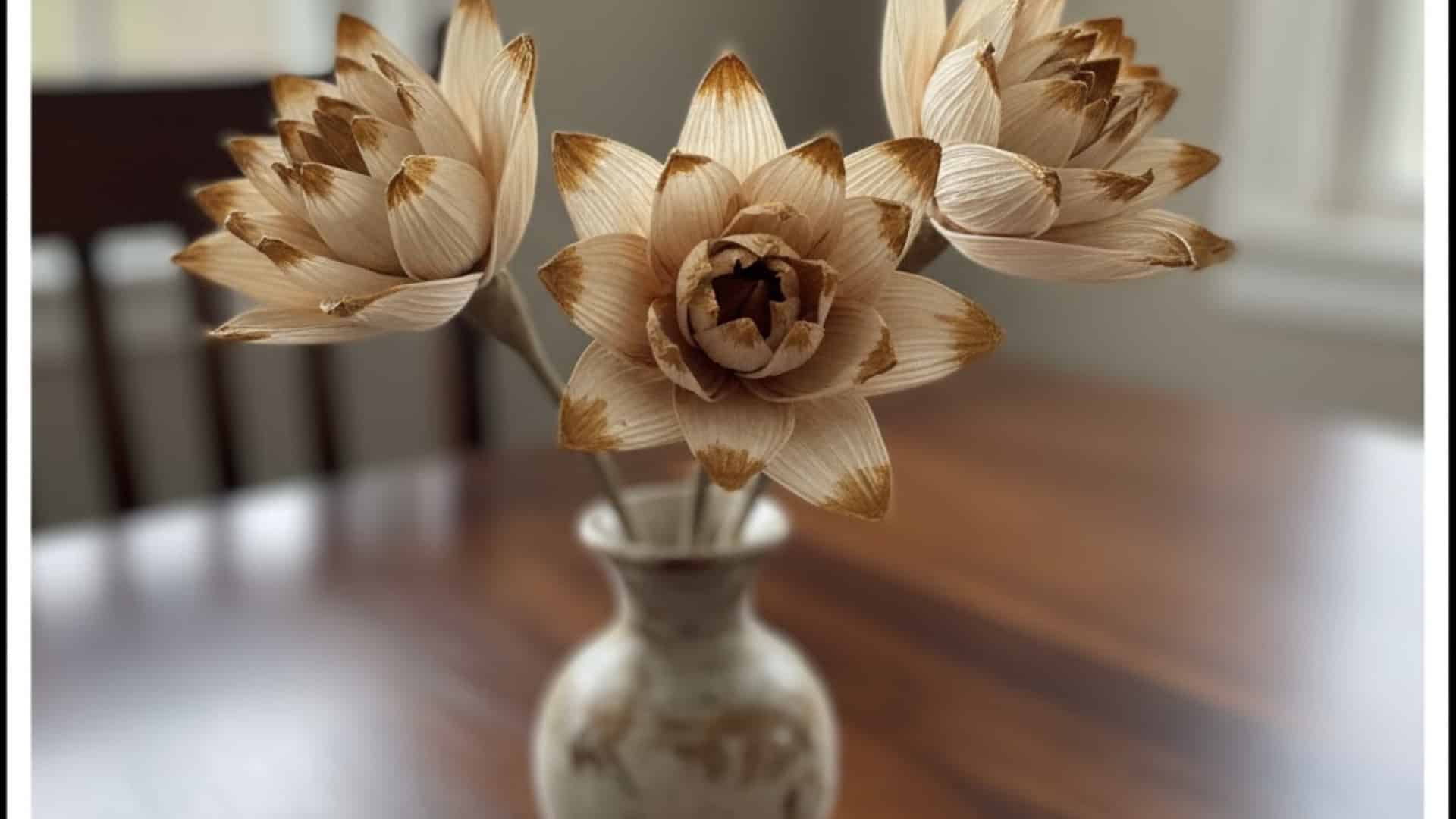 Corn Husk Flower Art