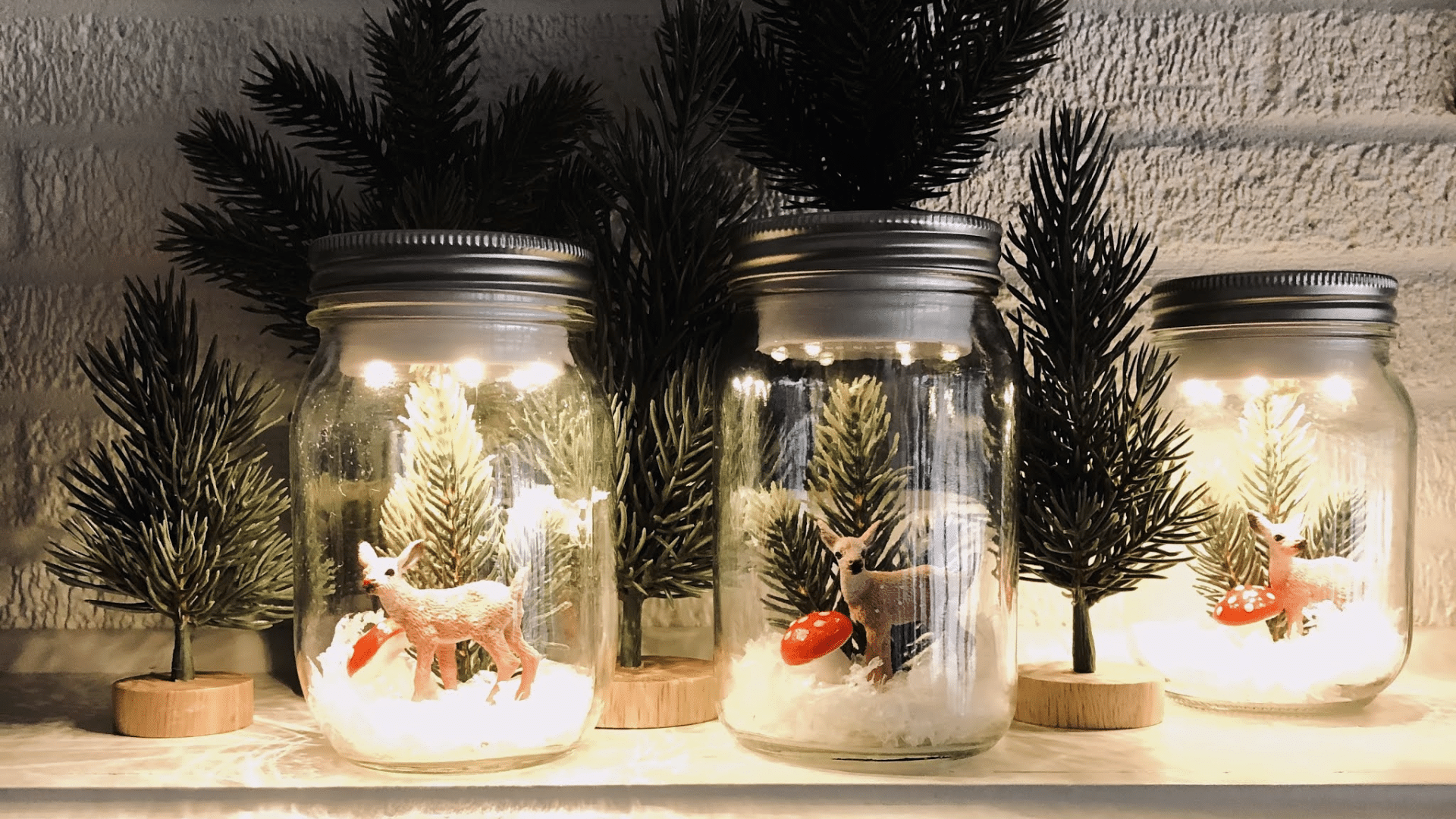 Festive Mason Jar Snow Globes