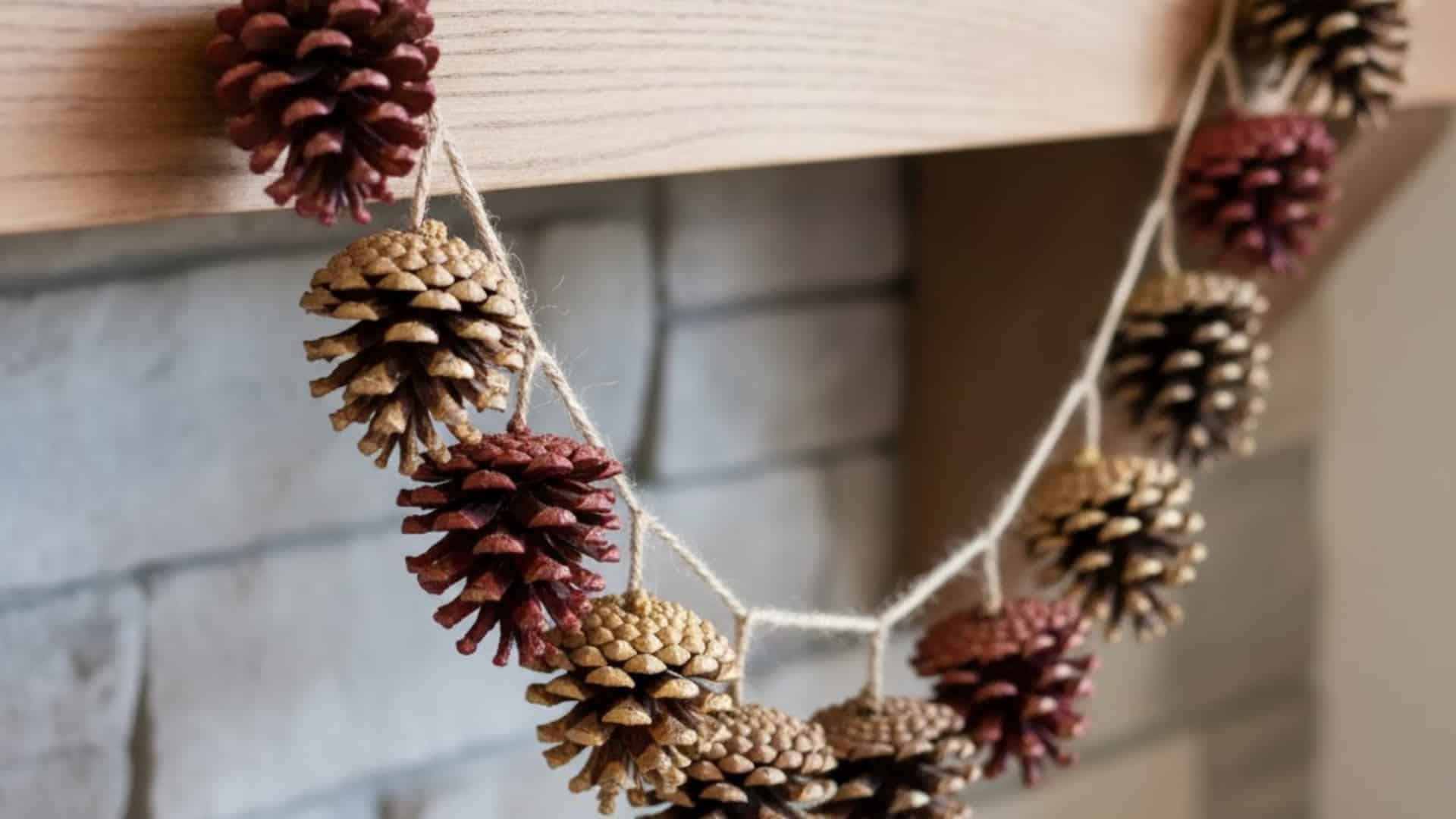 Painted Pinecone Garland