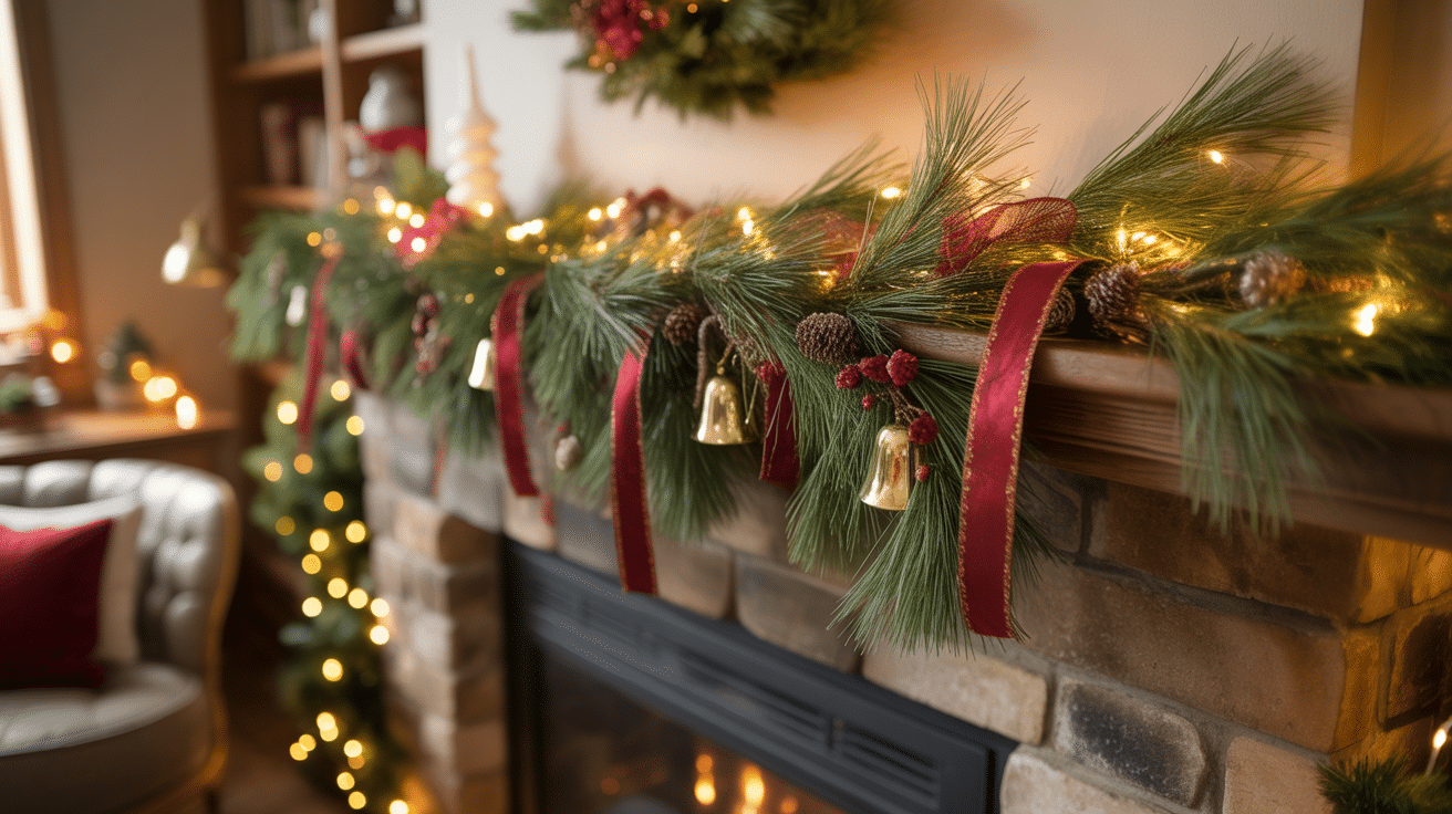Pine Garland With Ribbon