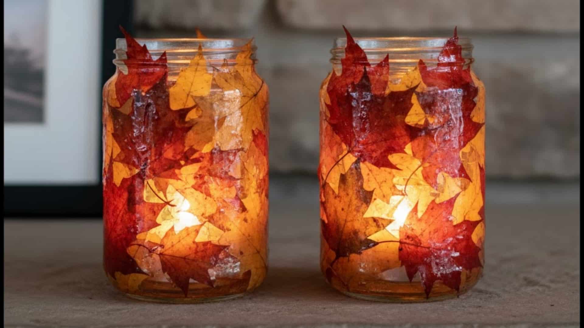 Pressed Leaf Candle Holders