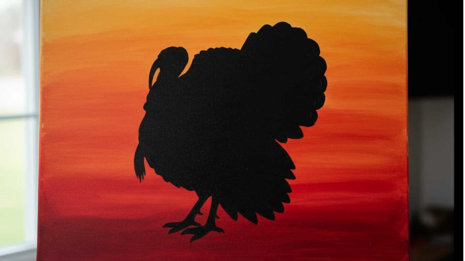 Turkey Silhouette Canvas Painting