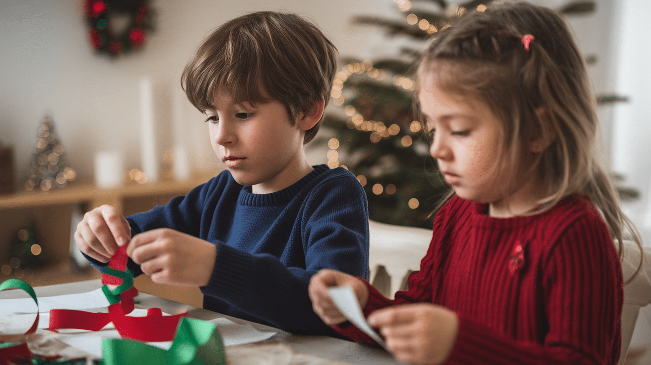 a medium shot of two children sitting at_MKtZq769TSenRwi_B6gu7A_p_7z8X6UQUSoMYmyNU2KqA